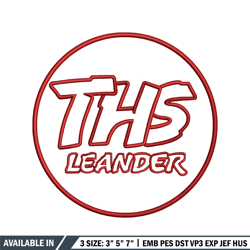 Ths leanderLogo embroidery design, ths leander embroidery, logo design, embroidery file, logo shirt, Digital download.