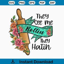 They See Me Rollin They Hatin PNG | Funny Kitchen Design | Kitchen png | Sublimation Design | Digital Design | Retro png