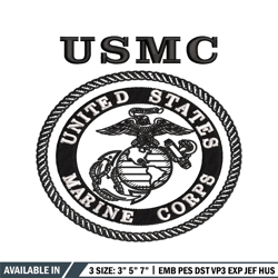 United States Marine Corps embroidery design, logo embroidery, logo design, embroidery file, Digital download.
