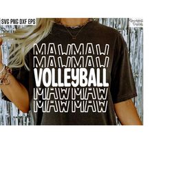 Volleyball Mawmaw Svg | Volleyball Grandma T-shirt | Vball Season Cut File | Sports Family Tshirt Quote | High School Sp