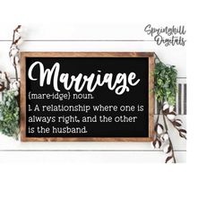 marriage svg | married svg | wedding cut file | husband quote svg | wife svg | sign quotes | wood sign svg | decal svgs