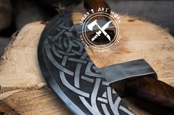 Pizza Axe, Pizza Slicer Hand forged Viking Pizza Cutter, Viking Bearded Camping Axe Kitchen Pizza knife, Pizza Lover Per