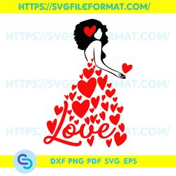 Afro Girl Heart SVG, Valentine Svg, Valentines Day Svg, Love SVG, Hearts SVG, Happy Valentines Day Svg, Heart Symbol Svg