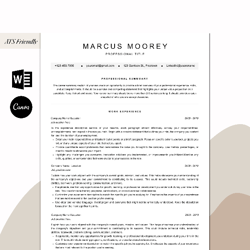 ATS Friendly Resume Template for Canva & Microsoft Word | ATS Professional Resume, Simple, Minimalist Resume ATS 5 pages