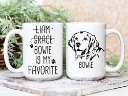 Funny Favorite Child Mug, Christmas Gift for Mom, Custom Portrait Favorite Dog, Personalized Dog Dad Mug, Mom Gift, Moth