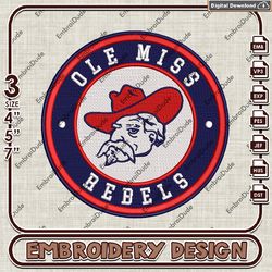 NCAA Logo Embroidery Files, NCAA Ole Miss Rebels Embroidery Designs, Ole Miss Rebels Machine Embroidery Designs