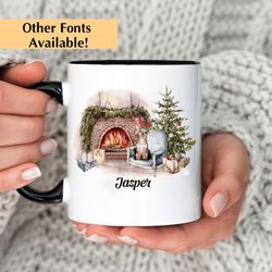 personalized chihuahua coffee mug, custom name dog mug, hot chocolate mug for kid, custom dog christmas gift for dog lov