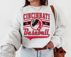Vintage Cincinnati Red Crewneck Sweatshirt T-Shirt, Cincinnati Red EST 1881 Sweatshirt, Cincinnati Baseball Shirt, Retro