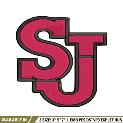 St John's Red Storm embroidery design, St John's Red Storm embroidery, logo Sport, Sport embroidery, NCAA embroidery