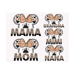 Mama Mouse Leopard Bundle Svg, Family Vacation Svg, Mother's Day Svg, Vacay Mode Svg, Mama Shirt, Magical Castle Svg, Gi