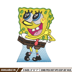 Spongebob embroidery design, Spongebob embroidery, Anime design, Embroidery shirt, Embroidery file,Digital download