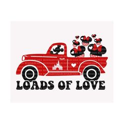 Loads Of Love Svg, Mouse Truck Heart Svg, Funny Valentine's Day, Valentine's Day, Mouse Valentines Svg, Valentines Truck