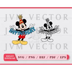 Mouse happy birthday SVG, clipart, digital file