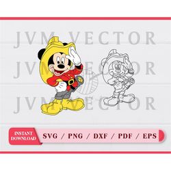 Mouse firefighter SVG, clipart, digital file