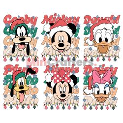 Retro Mickey And Friend Christmas Santa Hat SVG Bundle