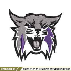 Weber State Wildcats embroidery design, Weber State Wildcats embroidery, logo Sport, Sport embroidery, NCAA embroidery.