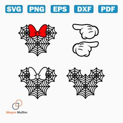Mickey Minnie Spiderwebs / SVG, Disney, Digital file, Silhouette Studio, DXF, PNG, Cricut Cutting, Web, Halloween, Micke