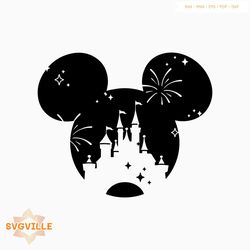 Disneyland castle SVG png clipart , Cinderella castle , cut file, outline silhouette