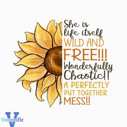 Wild and Free PNG, Sunflower Png Sublimation Design