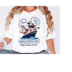 Disney Cruise Line 25th Anniversary Unisex Tshirt, At Sea Design, Family Cruise Tee 2023, Disneyland Trip Shirt, Memorab
