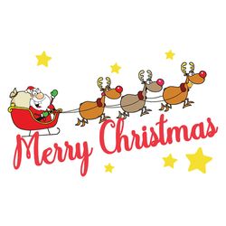 Santas Sleigh with Reindeer Christmas Svg, Santa Christmas Svg, Christmas Svg, Christmas logo Svg, Instant download