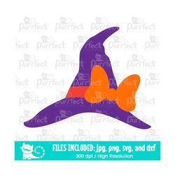 witch hat svg, halloween witch clipart svg, spooky cute mouse hat, digital cut files svg dxf png jpg, printable clipart,