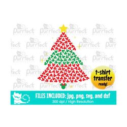Christmas Tree Mouse Heads SVG, Digital Cut Files in svg, dxf, png and jpg, Printable Clipart