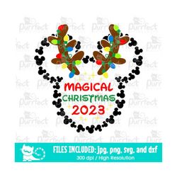 Magical Christmas 2023 SVG, Reindeer Mouse Family Vacation Shirt svg, Digital Cut Files svg dxf png jpg, Printable Clipa
