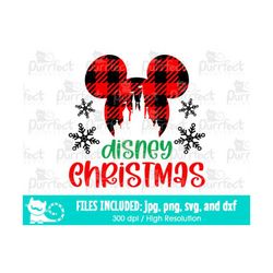 Mouse Christmas Castle Plaid SVG, Family Vacation Trip Shirt, Digital Cut Files svg dxf jpeg png, Printable Clipart, Ins