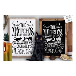 The witch's kitchen is guarded by magical cats SVG, Witch kitchen, Magic Kitchen svg, Kitchen vintage poster svg, Witche