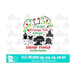 It's The Most Wonderful Time Of The Year Mouse Family Christmas Vacation SVG, Digital Cut Files svg dxf jpeg png, Printa