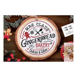 Gingerbread bakery svg, Round ornament svg, Christmas bakery svg, Gingerbread svg, Christmas baking svg, Mrs Claus svg,