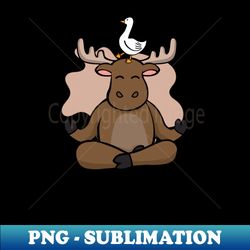 Goose on a Moose Animal Funny - Elegant Sublimation PNG Download - Fashionable and Fearless