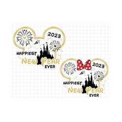 Happiest New Year Ever Svg, New Year 2023 Svg, Magic Castle New Year Svg, Family Trip, New Year Trip Svg, Mouse New Year