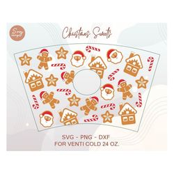 christmas cookies cold cup svg, christmas cup svg, christmas wrap svg, christmas pattern decal full wrap venti cold cup