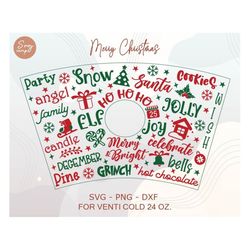 merry christmas cold cup svg, christmas cup svg, christmas wrap svg, christmas pattern decal full wrap venti cold cup 24