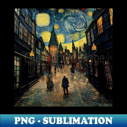 Starry Night in Diagon Alley - High-Quality PNG Sublimation Download - Fashionable and Fearless