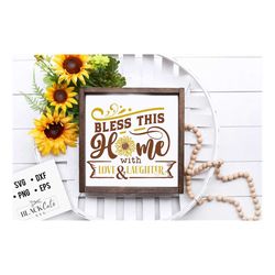 Bless this home with love svg, Sunflower svg, sunflower quotes svg, sunshine svg, Funny sunflower quotes svg, kindness s