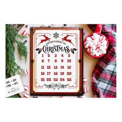 Christmas countdown svg, Days untill Christmas svg, Farmhouse Christmas svg,  Vintage Christmas svg