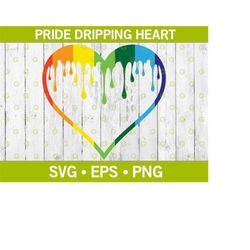 Rainbow Pride Dripping Heart SVG Cut File, Drip Heart Svg, Love Heart SVG, Drip SVG, Valentines Day Svg, Dripping Decal