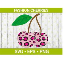 Leopard Fashion Cherries SVG, Cherry Svg, Designer Cherry Svg, Fruit Svg, Food Svg, Fashion Pattern Svg, Fashion Accesso