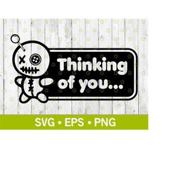 thinking of you cute voodoo doll decal svg, funny svg, offensive svg, humour svg, car decal svg, voodoo doll svg, svg, p