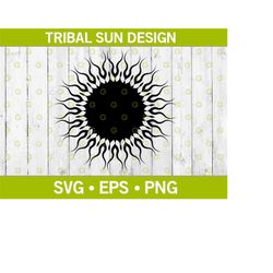 Tribal Sun With Rays SVG, Sunlight Svg, Sun Star Svg, Sol Svg, Tribal Sun Svg, Sun Design, Sun Decal Svg, Sun Cut File S