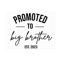 Promoted to Big Brother Est 2023, New Big Brother Svg, Big Brother Cut File, New Baby Svg, New Baby Cut File, Pregnancy