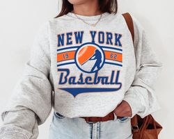 Vintage New York Met Crewneck Sweatshirt T-Shirt, Mets EST 1962 Sweatshirt, New York Baseball Game Day Shirt, Retro Mets