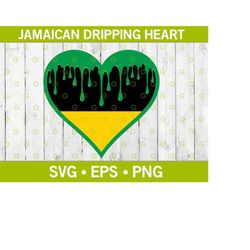 Jamaican Dripping Heart SVG, Jamaican Flag Svg, Drip Heart Svg, Love Heart SVG, Drip SVG, Valentines Day Svg, Jamaican H