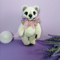 Teddybear Stuffed Plush, Polar Bear Toy, Ooak Plushie, Personalized Toys Gift, Teddy baby for children, Movable doll