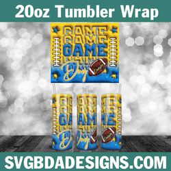 Chargers Game Day Tumbler Wrap, 20oz NFL Game Day Tumbler, NFL Football Template Wrap, Los Angeles Chargers Game Day