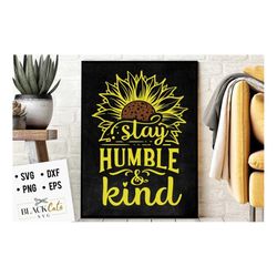 Stay humble and kind svg, Sunflower svg, sunflower quotes svg, sunshine svg, Funny sunflower quotes svg, kindness svg
