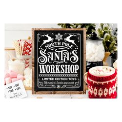 North Pole workshop svg, Santa's workshop svg, Farmhouse Christmas svg, Workshop svg svg, Vintage Christmas svg,  farmho